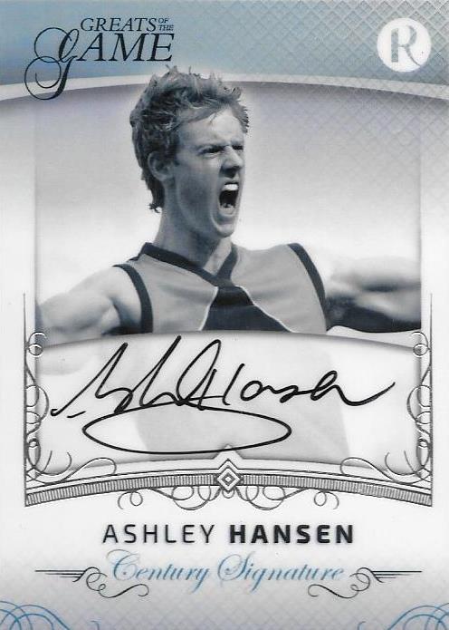 Ashley Hansen, Century Signature, 2017 Regal Football Greats of the Game