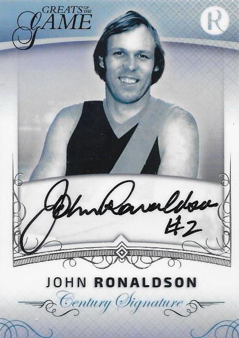 John Ronaldson, Century Signature, 2017 Regal Football Greats of the Game