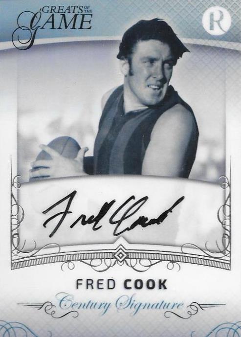 Fred Cook, Century Signature, 2017 Regal Football Greats of the Game