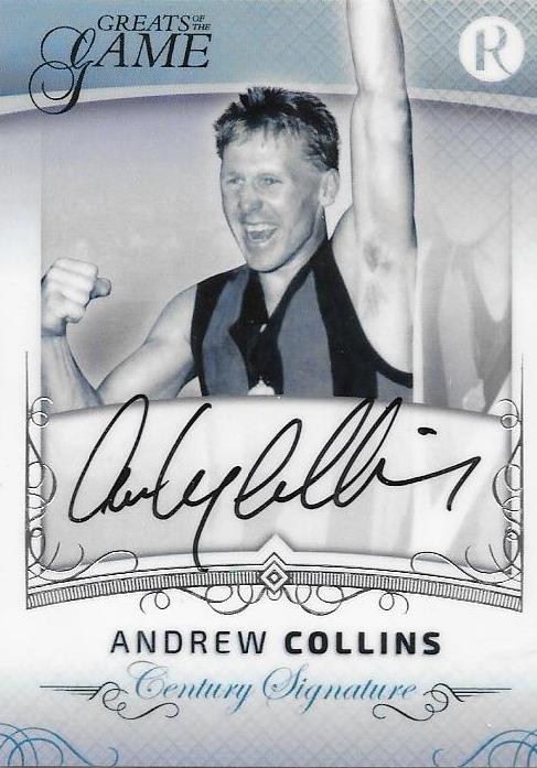 Andrew Collins, Century Signature, 2017 Regal Football Greats of the Game