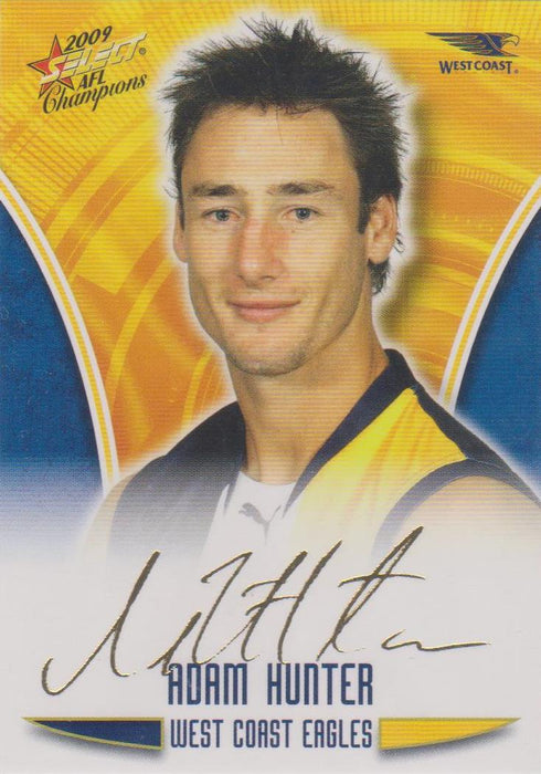 Adam Hunter, Gold Foil Signature, 2009 Select AFL Champions