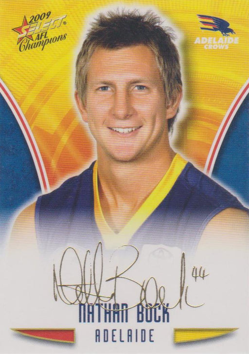 Nathan Bock, Gold Foil Signature, 2009 Select AFL Champions