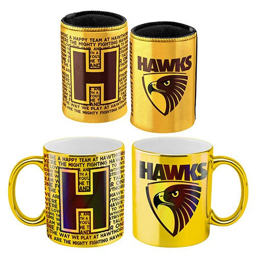 Hawrhorn Hawks Metallic Can Cooler & Mug Pack