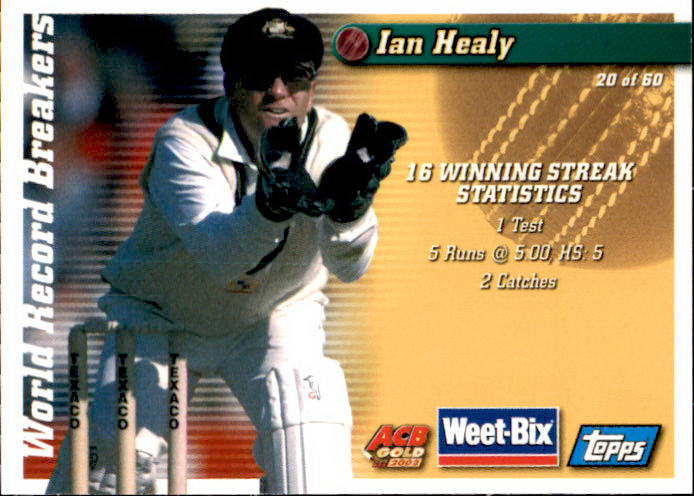 Bert Oldfield & Ian Healy, Weetbix, 2002 Topps ACB Gold Cricket