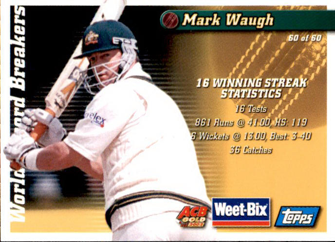Ian Chappell & Mark Waugh, Weetbix, 2002 Topps ACB Gold Cricket
