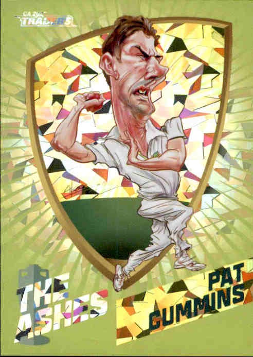 Pat Cummins, #045/175, Green Ashes Caricatures, 2021-22 TLA Traders Cricket Australia & BBL