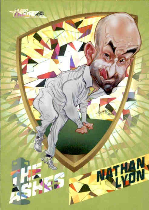 Nathan Lyon, #034/175, Green Ashes Caricatures, 2021-22 TLA Traders Cricket Australia & BBL