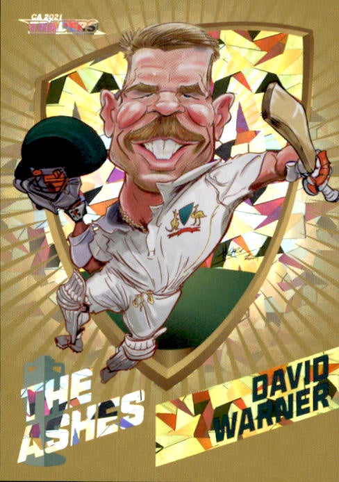 David Warner, Gold Ashes Caricatures, 2021-22 TLA Traders Cricket Australia & BBL