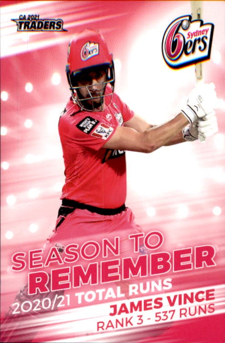 James Vince, Season to Remember, 2021-22 TLA Traders Cricket Australia & BBL