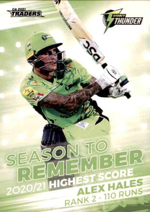 Alex Hales, #22, Season to Remember, 2021-22 TLA Traders Cricket Australia & BBL