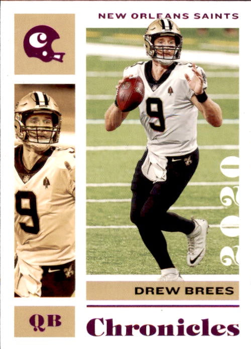 Drew Brees, Pink Foil, 2020 Panini Chronicles Football NFL