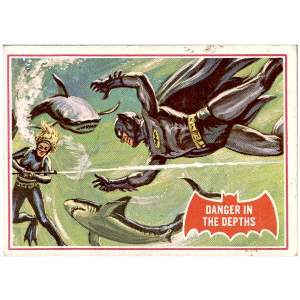 Danger in the Depths, Red Bat, Batman Puzzle Cards, 1966 National Periodical Publications