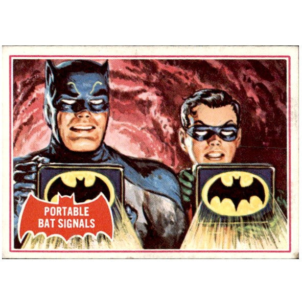 Portable Bat Signals, Red Bat, Batman Puzzle Cards, 1966 National Periodical Publications
