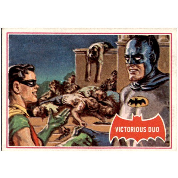Victorious Duo, Red Bat, Batman Puzzle Cards, 1966 National Periodical Publications