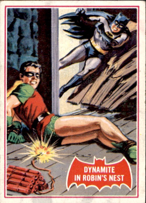 Dynamite in Robin's Nest, Red Bat, Batman Puzzle Cards, 1966 National Periodical Publications