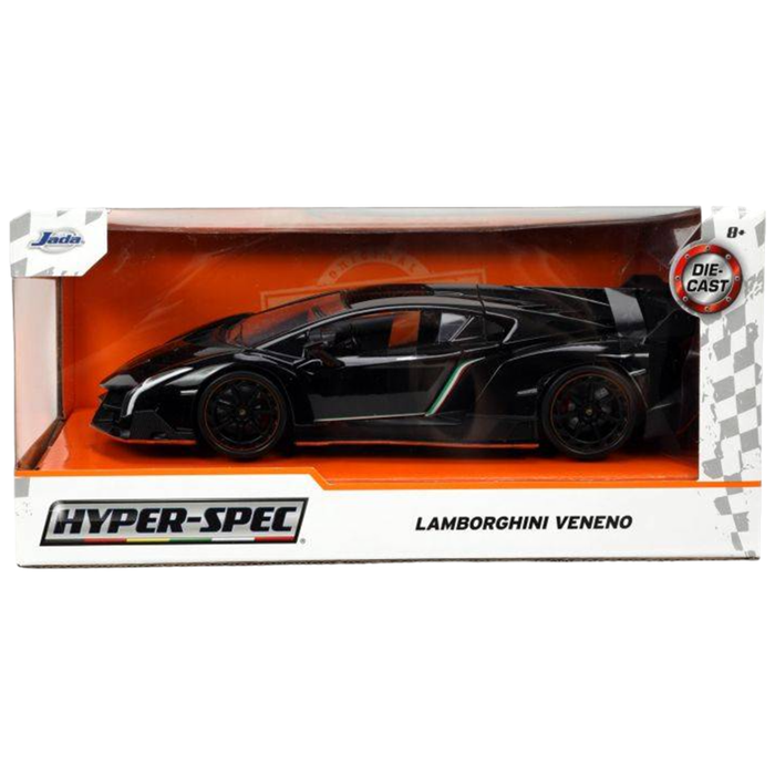 Hyper-Spec - Black Lamborghini Veneno 1:24 Scale Diecast Vehicle