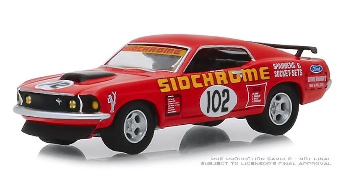 1969 Ford Mustang Boss 302 #102, Jim Richards Sidchrome Racing, 1:64 Diecast Vehicle