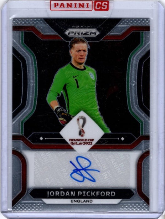 Jordan Pickford, Signature, 2022 Panini Prizm World Cup Soccer