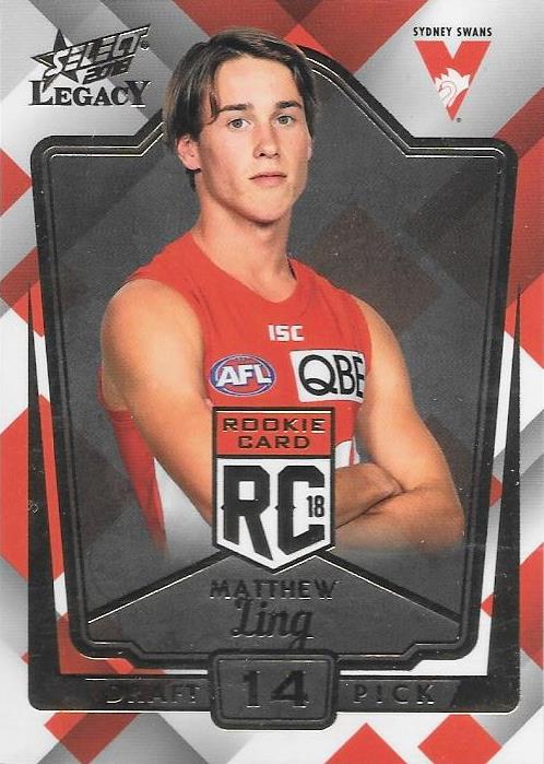 Matthew Ling, Rookies RC, 2018 Select AFL Legacy