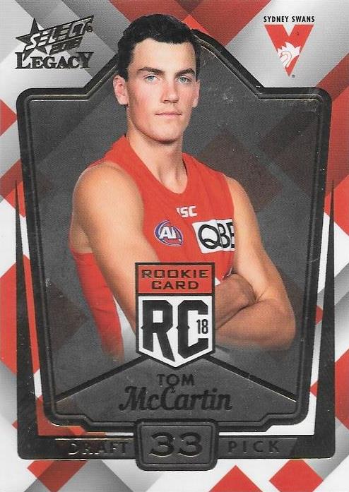Tom McCartin, Rookies RC, 2018 Select AFL Legacy