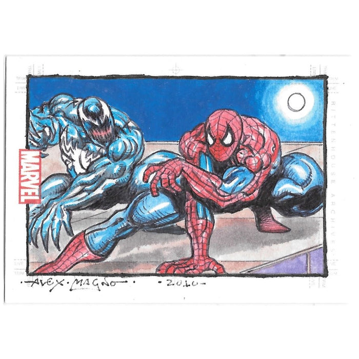 Venom vs Spider-man, SketchaFEX Sketch Card, 2010 Rittenhouse Marvel Heroes & Villains by Alex Magno