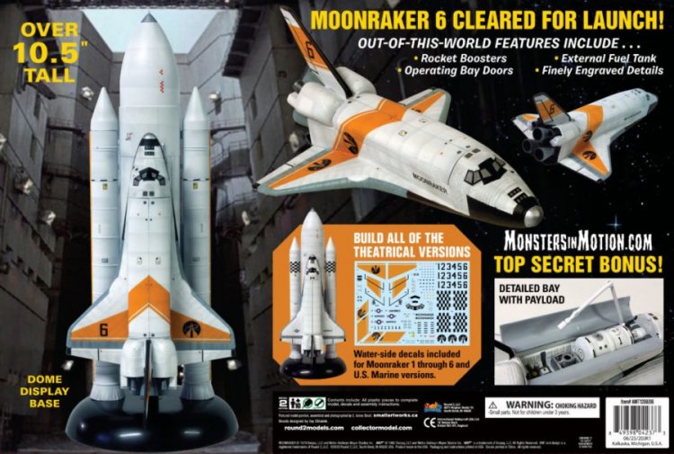 James Bond 007 Moonraker Space Shuttle with Boosters, 1:200 Scale Model Kit