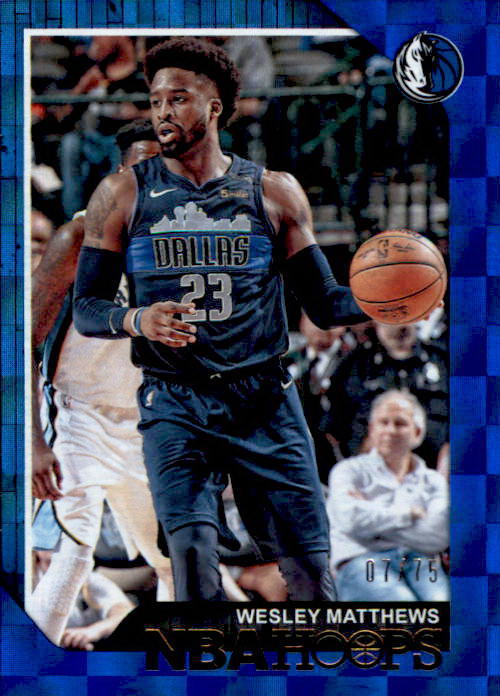 Wesley Matthews, Blue Parallel, 2018-19 Panini Hoops Basketball NBA