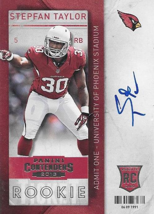 Stepfan Taylor, Rookie Ticket Autograph, 2013 Panini Contenders NFL