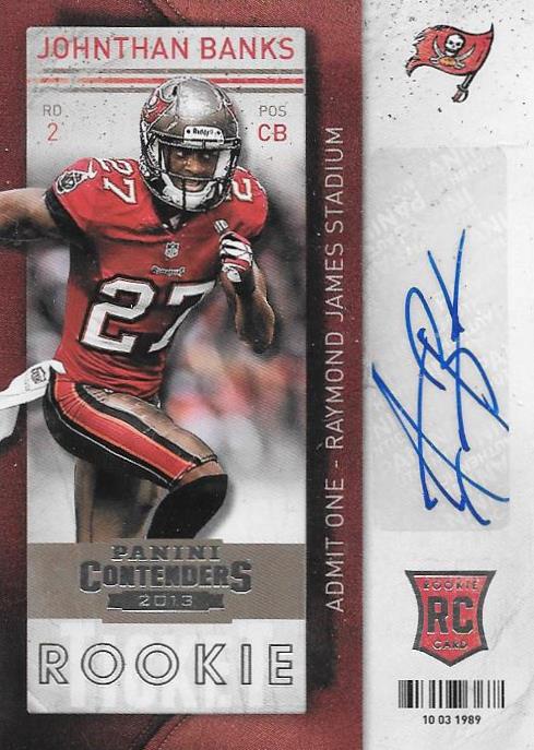 Johnthan Banks, Rookie Ticket Autograph, 2013 Panini Contenders NFL