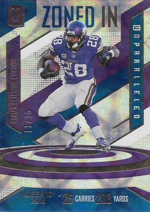 Adrian Peterson, Zoned In, 2016 Panini NFL Unparalleled Football /25