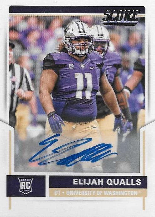 Elijah Qualls, Signature RC, 2017 Panini NFL Score Football
