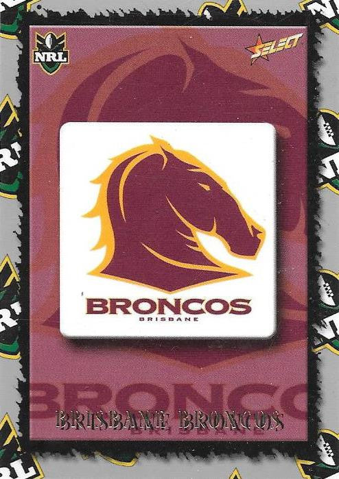 Brisbane Broncos, Team List Logo card, 2000 Select NRL