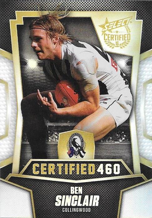 Ben Sinclair, Certified 460, 2016 Select AFL Certified