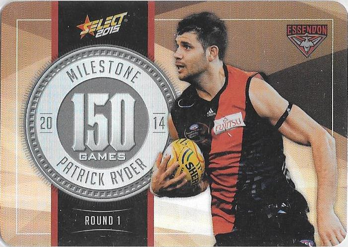 Patrick Ryder, 150 Games Milestone, 2015 Select AFL Champions