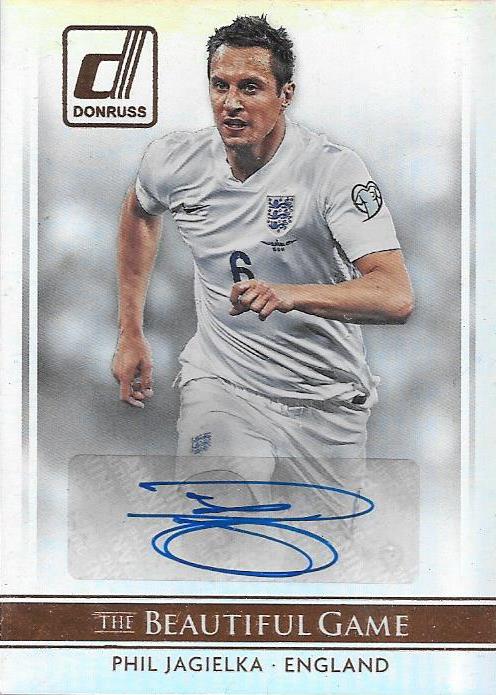 Phil Jagielka, The Beautiful Game Signature card, 2015 Donruss Soccer
