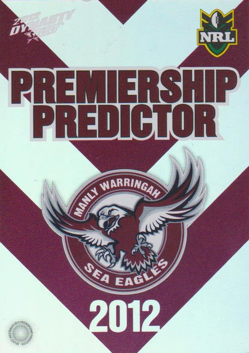 Manly Sea Eagles, Premiership Predictor, 2012 Select NRL Dynasty