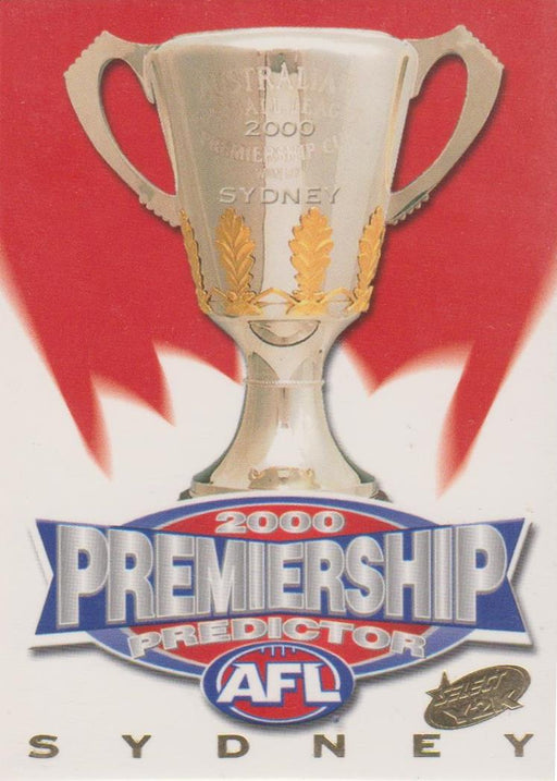 Sydney Swans, Premiership Predictor, 2000 Select AFL Y2K