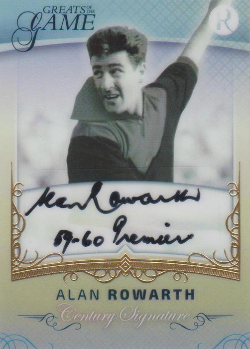 Alan Rowarth, Gold Century Signature, 2017 Regal Football Greats of the Game