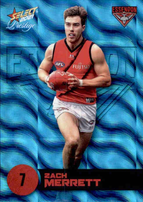 Zach Merrett, Blue Parallel, 2021 Select AFL Prestige
