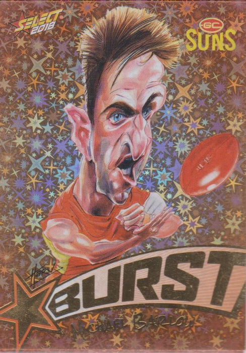 Michael Barlow, Starburst Orange Caricatures, 2018 Select AFL Footy Stars
