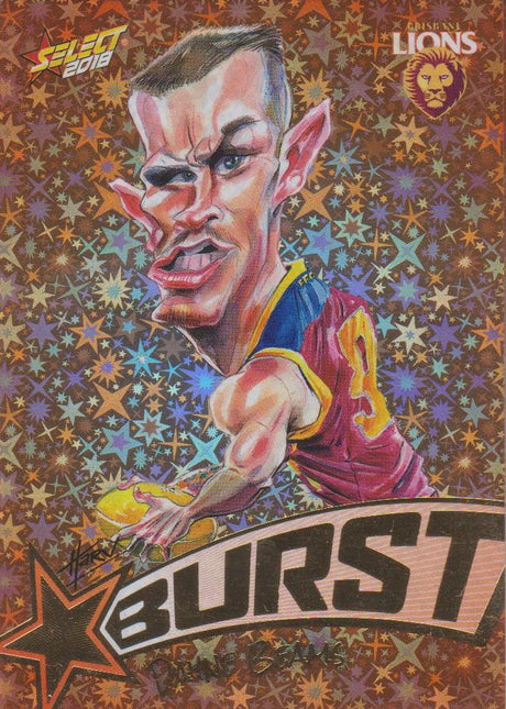 Dayne Beams, Starburst Orange Caricatures, 2018 Select AFL Footy Stars
