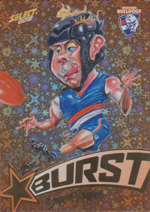 Caleb Daniel, Starburst Orange Caricatures, 2018 Select AFL Footy Stars