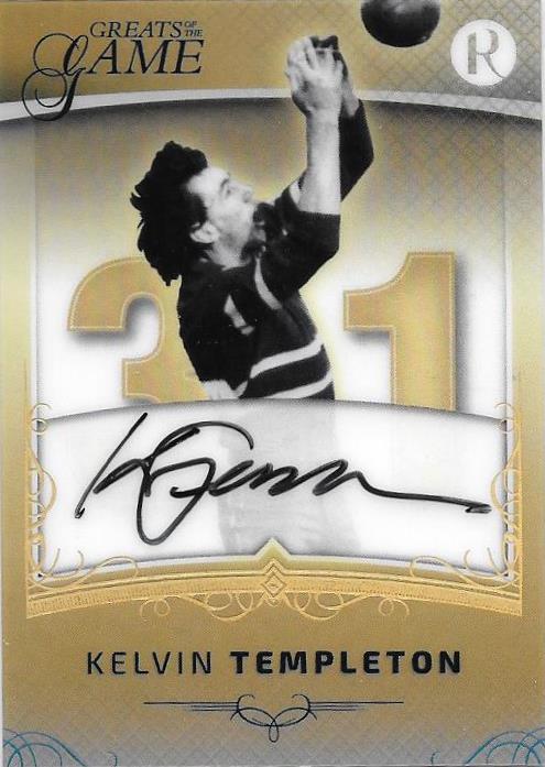 Kelvin Templeton, Gold Numbers Signature, 2017 Regal Football Greats of the Game