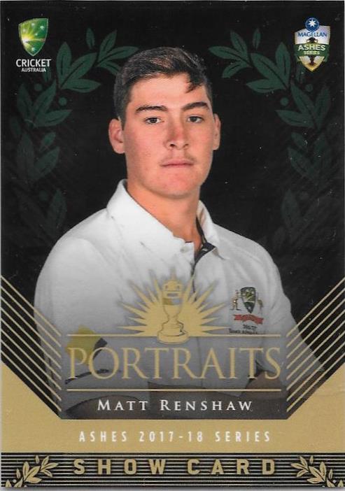 Matt Renshaw, Portraits Show card, 2017-18 Tap'n'play CA BBL 07 Cricket