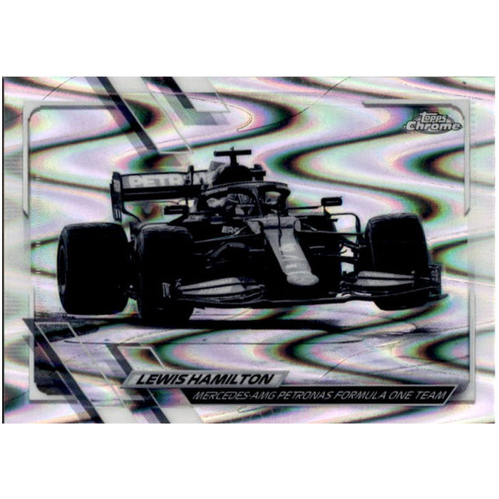 Lewis Hamilton, #96, B&W Ray Wave Refractor, 2021 Topps Chrome Formula 1 Racing