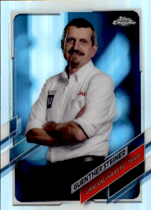 Guenther Steiner, #92, Silver Refractor, 2021 Topps Chrome Formula 1 Racing