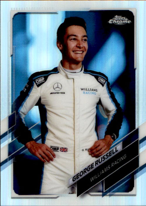 George Russell, #19, Silver Refractor, 2021 Topps Chrome Formula 1 Racing