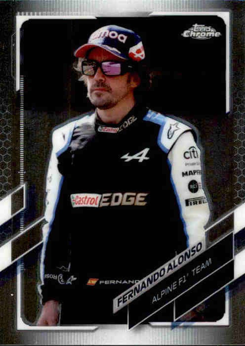 Fernando Alonso, #38, 2021 Topps Chrome Formula 1 Racing