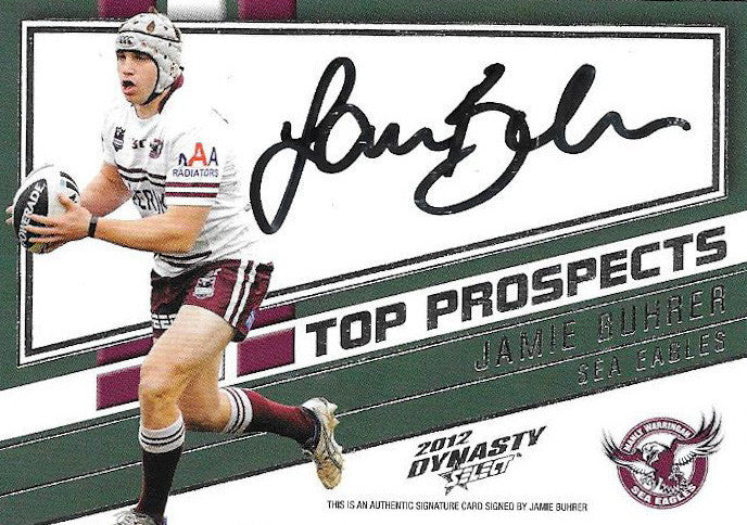 2012 Select NRL Dynasty, Top Prospects Signature, Jamie Buhrer