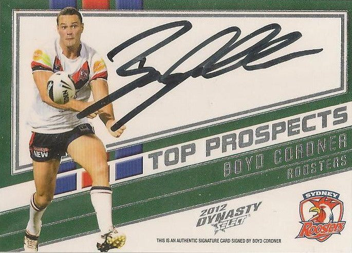 2012 Select NRL Dynasty, Top Prospects Signature, Boyd Cordner